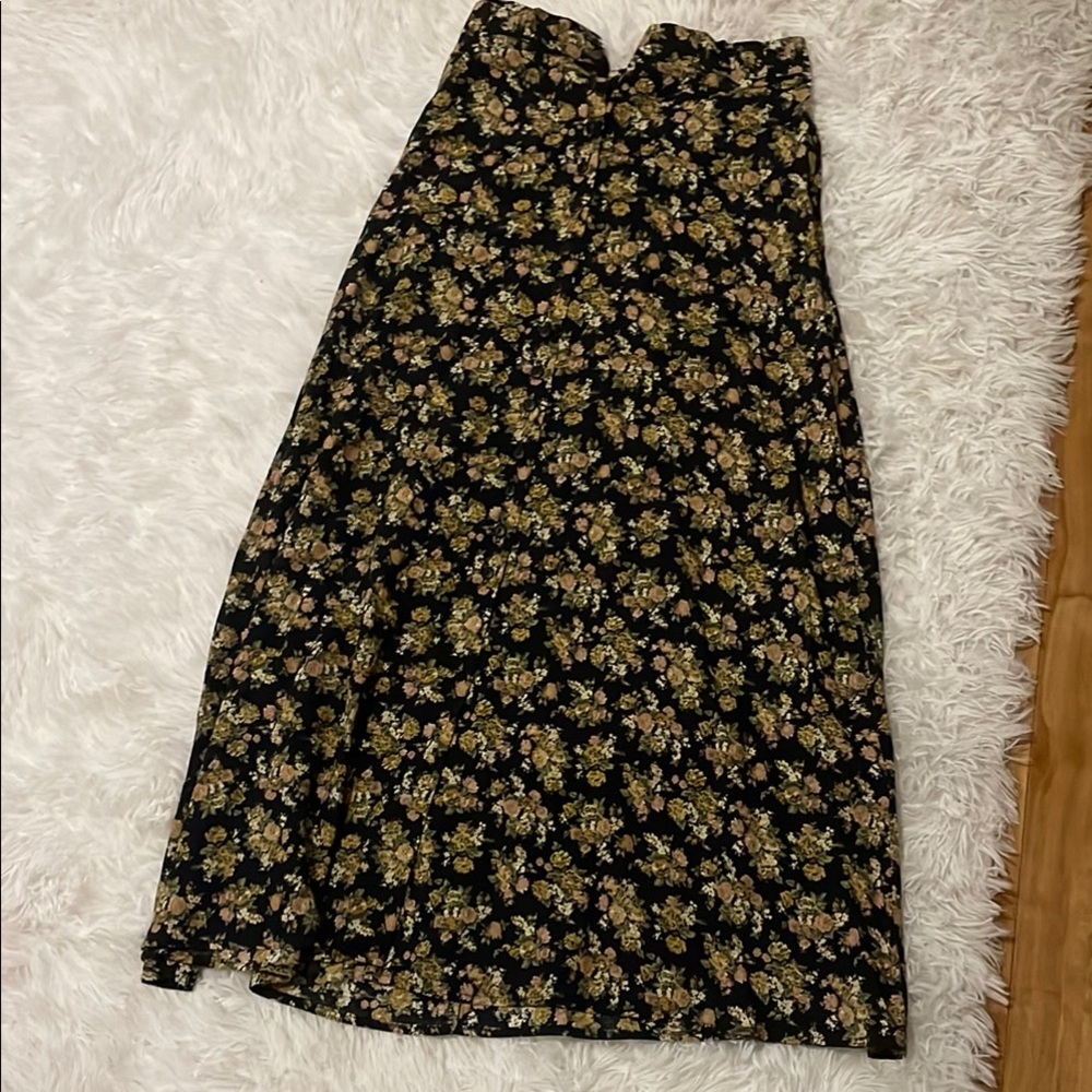 Floral Black Maxi Skirt
